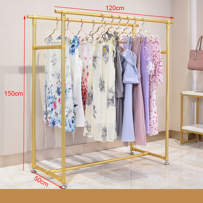 Store  Showroom Hanging Cloth Rack Stainless Steel Clothing Display Stand