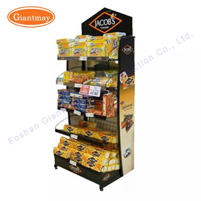 Floor Standing Snacks Chocolate Bar Potato Chip Display Rack Easy Assembly