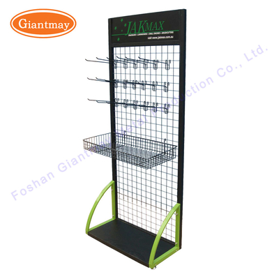 Retail Shop Retail Shop Grid Mesh Display with Basket Metal Wire Rack