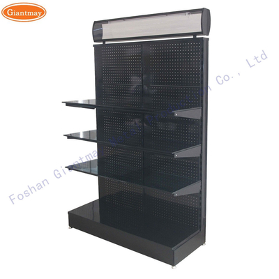Free Standing Metal Shelf with Hanging Hooks Display Rack Mobile Phone Accessories