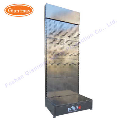 Free Standing Mobile Accessories Pegboard Metal Stand Store Display Rack