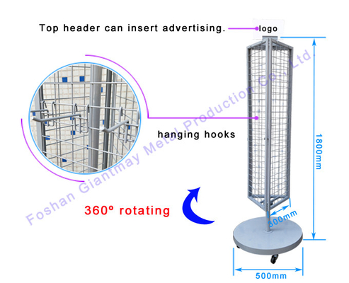 Spinning Rack Revolving Shelf 3 Sided Rotating Display Stand