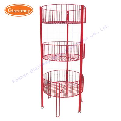 3 Tiers Toy Rack Beverage Retail Dump Bin Display Metal Stand