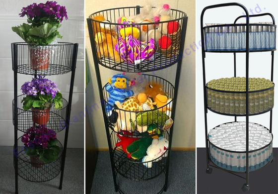 3 Tiers Toy Rack Beverage Retail Dump Bin Display Metal Stand