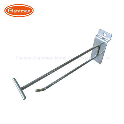 Chrome Panel Display Hooks Holder Slatwall Hook With Price Tag