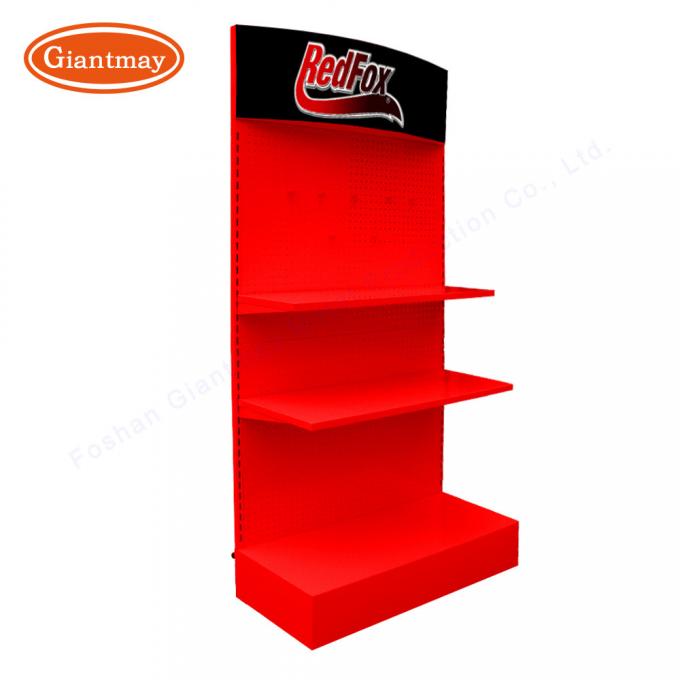 Retail Shop Floor Display Stand Metal Pegboard Rack