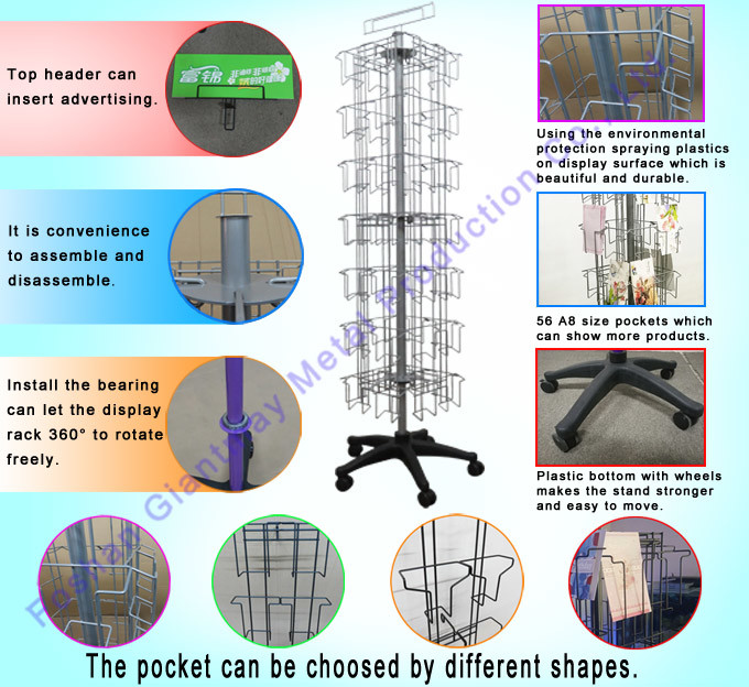 56 Pockets Metal Gift Rack Greeting Card Display Stands
